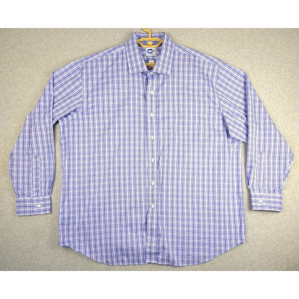 MAGNA CLICK Mens‎ XL Plaid Wrinkle Free Dress Shirt Long Sleeve Button Down